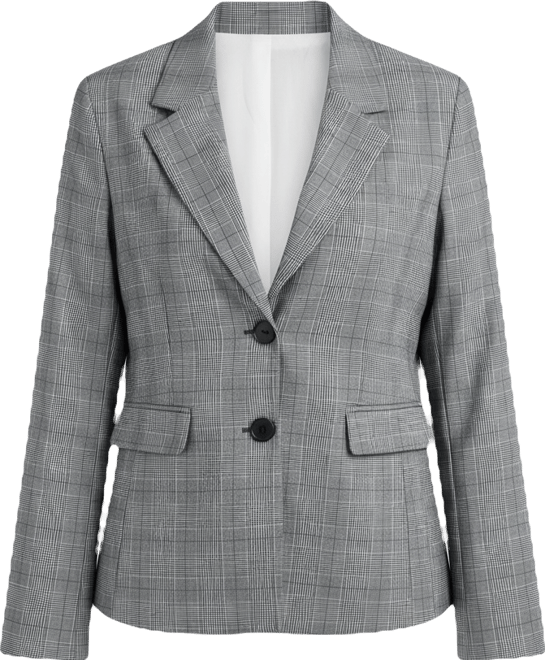 Junior's Millennium Notch Collar Check Blazer