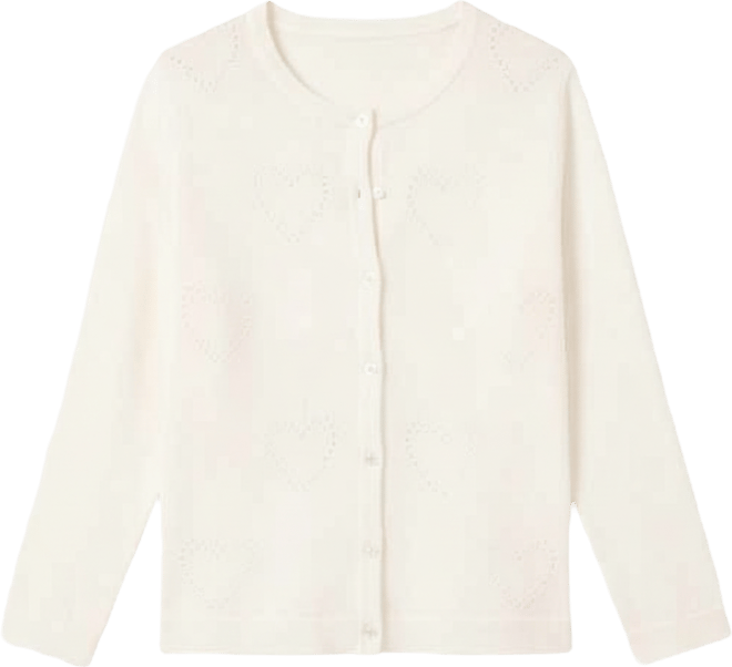 Women's Heart Stitch Button Cardigan Sweater