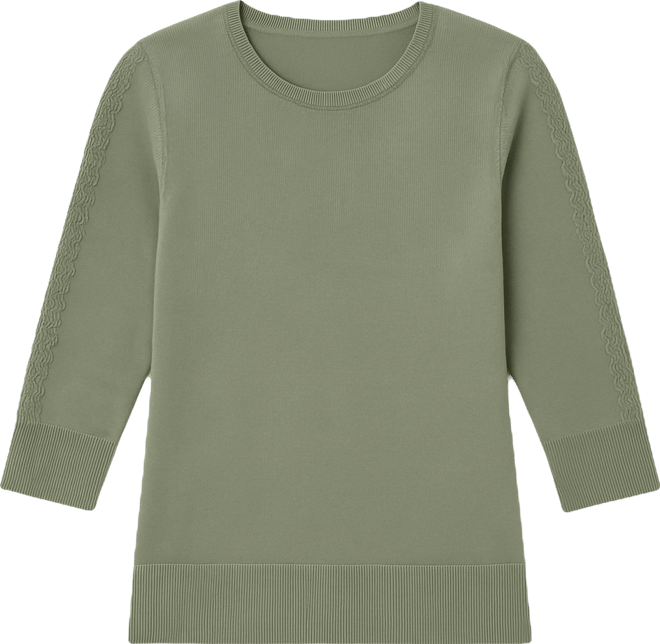 Women's Pointelle 3/4-Sleeve Sweater