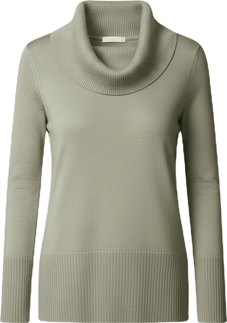 Women's Rib Cowl Neck Tunic Sweater