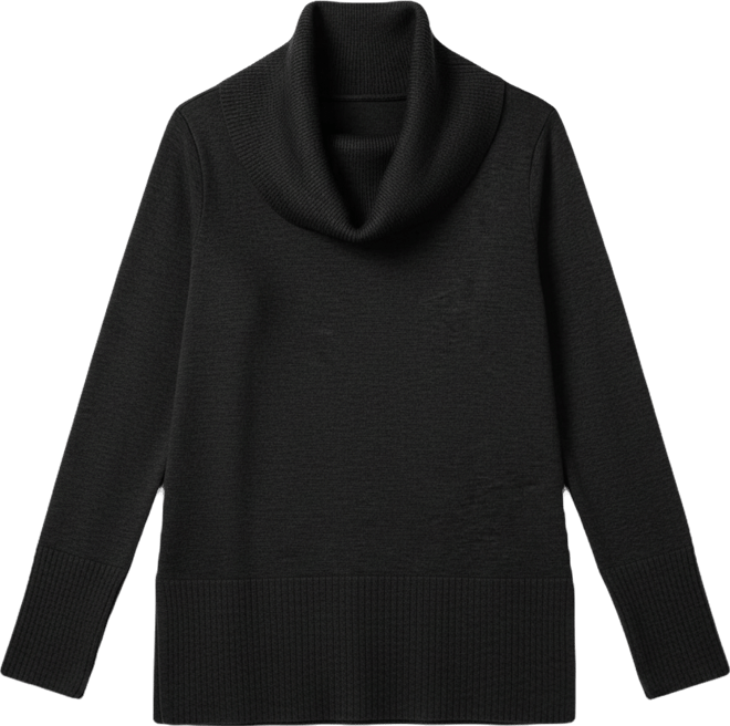 Women's Rib Cowl Neck Tunic Sweater