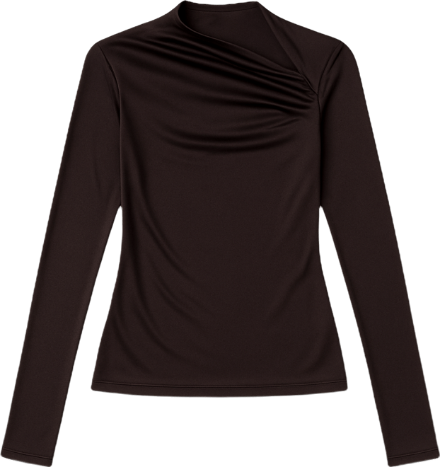 Women's Slim Fitted Silk Jersey Long Sleeve Top