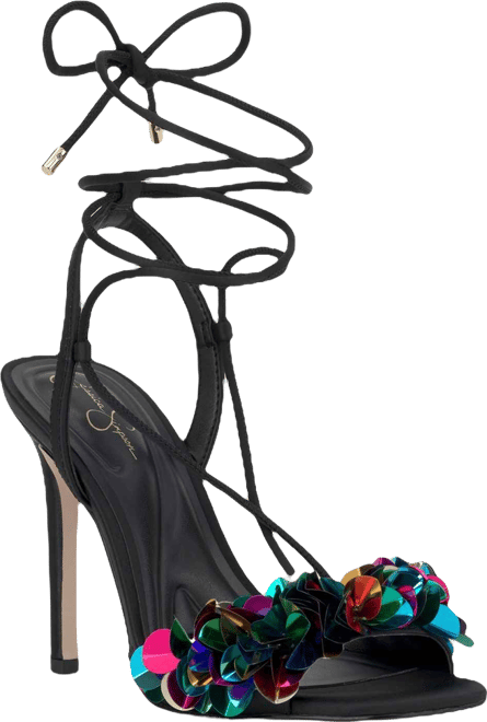 Women's Oveny Sequin Ankle Wrap Dress Sandals