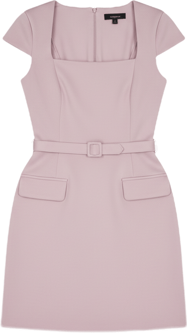 Women's Scuba Square Neck A-Line Dress