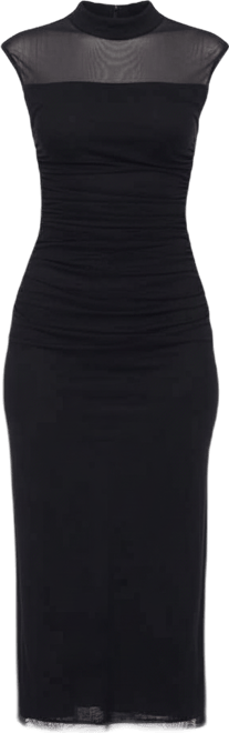 Women's Shirred Waist Midi Dress