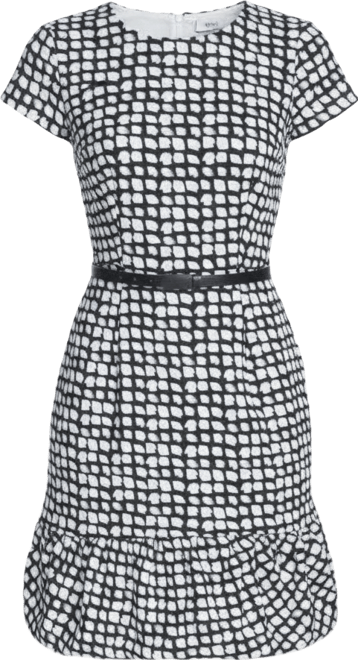 Women's Bubble Hem Belted Crewneck Dress