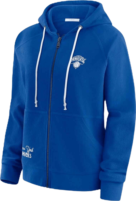 Women's Royal New York Knicks Vintage Full-Zip Raglan Hoodie