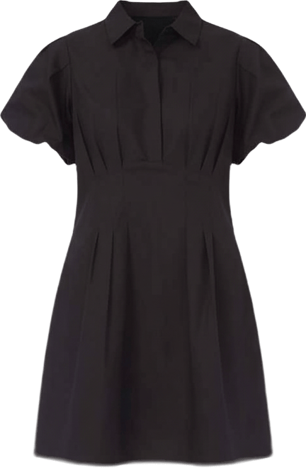 Women's Puff Sleeve Button Front Short Dress