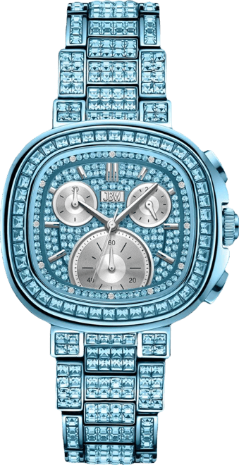 Women's Reserve Coast Crystal Diamond (0.06 ct. t.w.) Japan Chronograph Aquamarine Stainless Steel Watch, 39mm