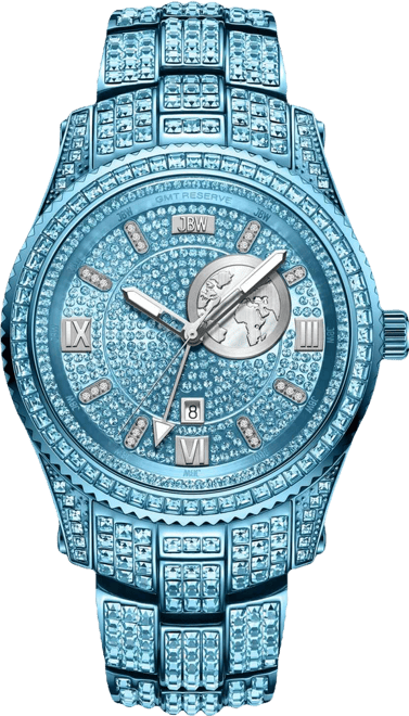 Women's Reserve Jet Crystal Diamond (0.115 ct. t.w.) Swiss Multifunction Blue Stainless Steel Watch, 46mm