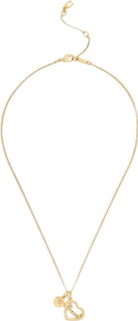 Faux Stone Charming Charms Signature Heart Pendant Necklace