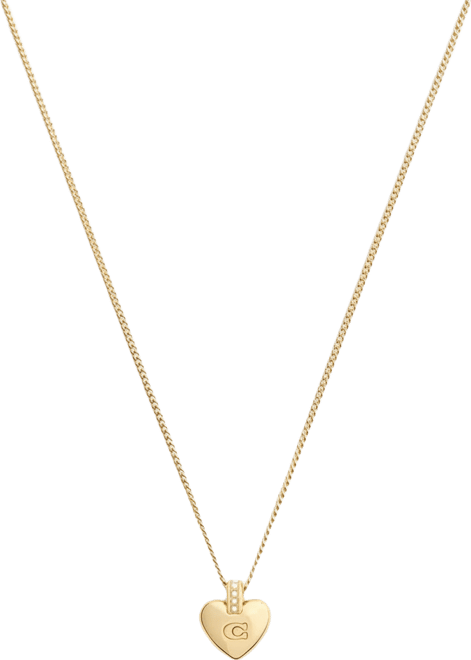 Faux Cultivated Pearl Signature Puffy Heart Pendant Necklace