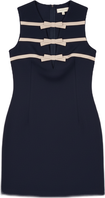 Women's Sleeveless Bow Detail A-Line Mini Dress
