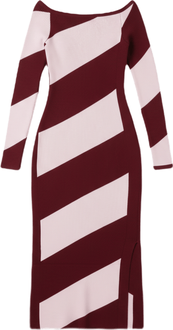 Women's Off-The-Shoulder Midi Sweater Dress