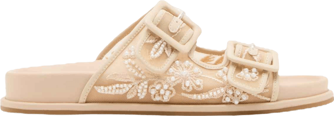 Women's Petunia Floral Mesh Footbed Round Toe Sandals