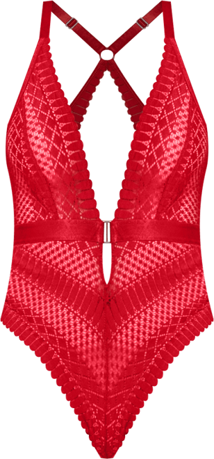 Women's Halter Neck Open Back Lace Bodysuit