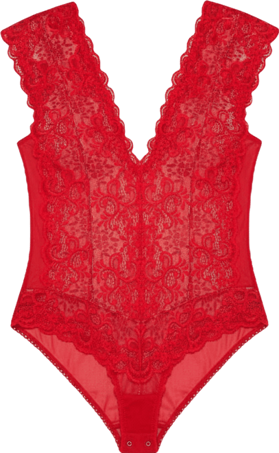 Women's Lace Mesh Panel Bodysuit