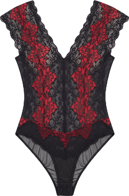 Women's Lace Mesh Panel Bodysuit