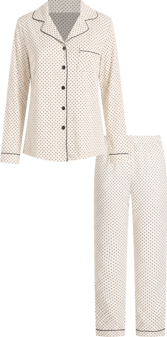 Women's Brushed Micro Stretch Knit Long-Sleeve Pajama Set