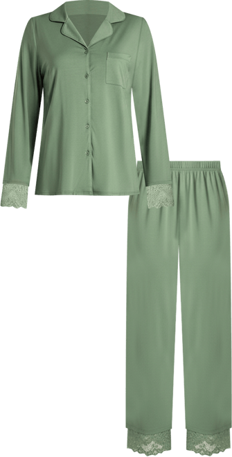 Women's Stretch Knit Long-Sleeve Pajama Set