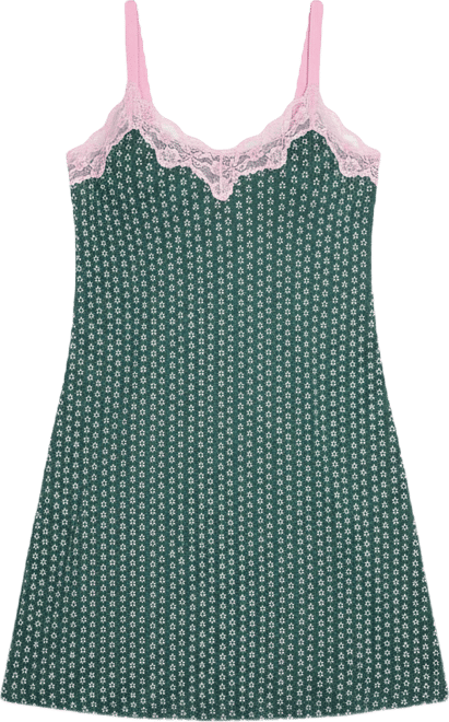 Women's Floral Lace Stretch Knit Nightgown