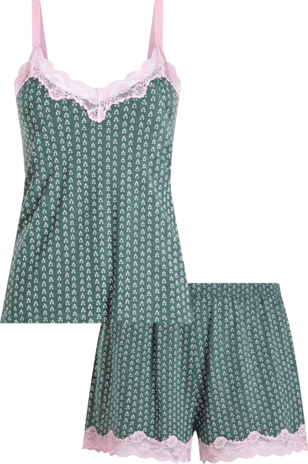 Women's Floral Bamboo Stretch-Knit Short Sleeve Pajama Set