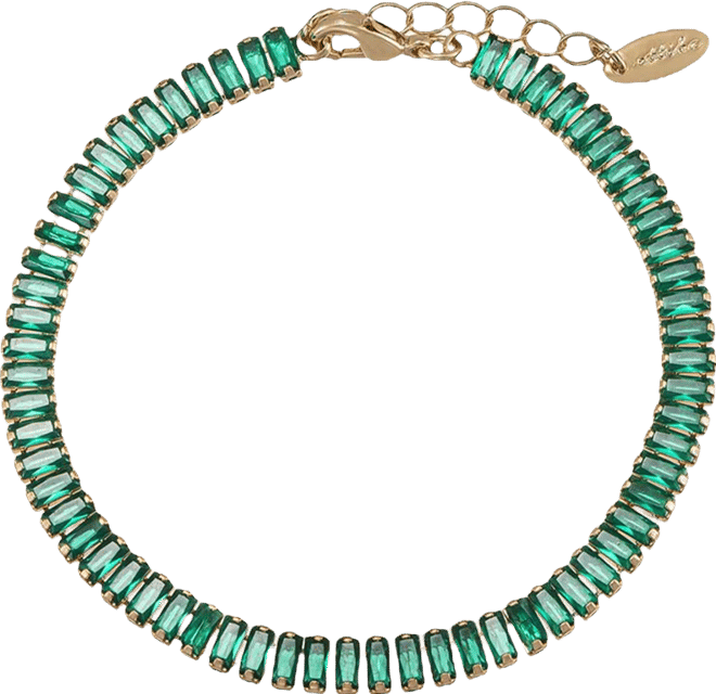 Rhinestone Baguette 18k Gold Plated Anklet