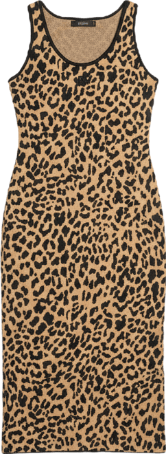 Women's Cheetah Jacquard Bodycon Sweater Dress