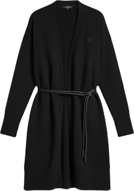 Women's Belted Oversized Open-Front Cardigan