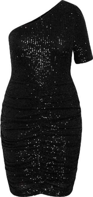 Women's Angelina Asymmetrical Neck Ruched Dress