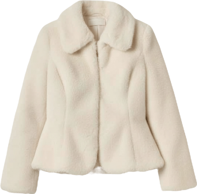 Women's Peplum Faux Fur Coat