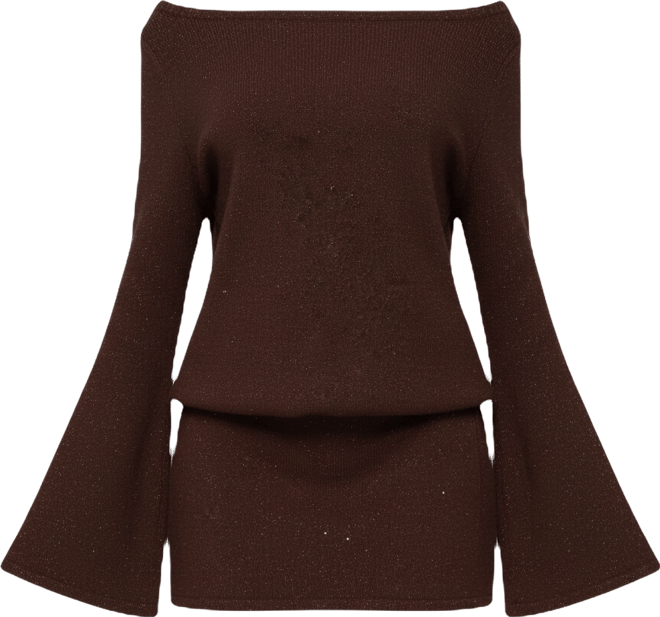 Women's Off Shoulder Sequin Knit Mini Dress