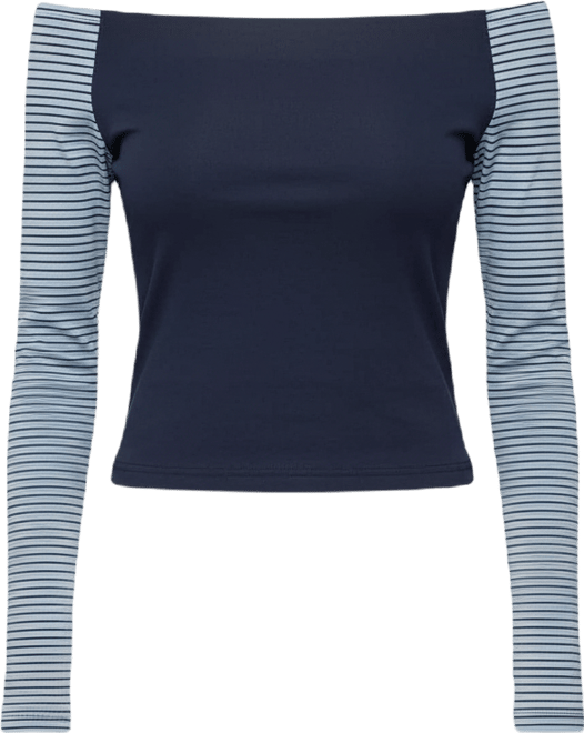 Women's Rion Contrast Striped Off Shoulder Top