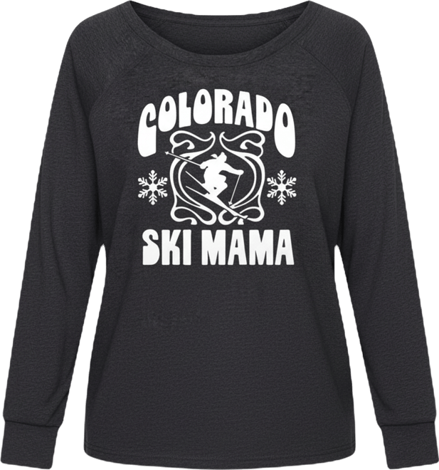 Plus Size Colorado Ski Mama Word Art Graphic T-shirt