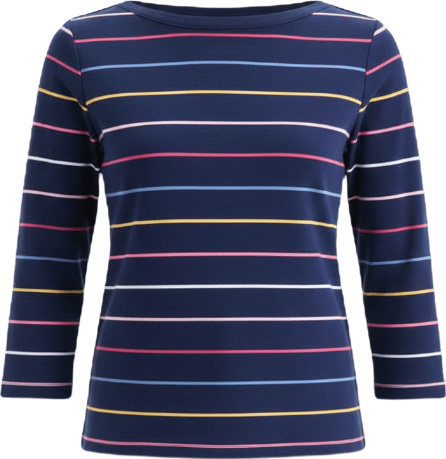 Women's Printed Pima Cotton 3/4 Sleeve Boat-Neck Top, Macy's Exclusive