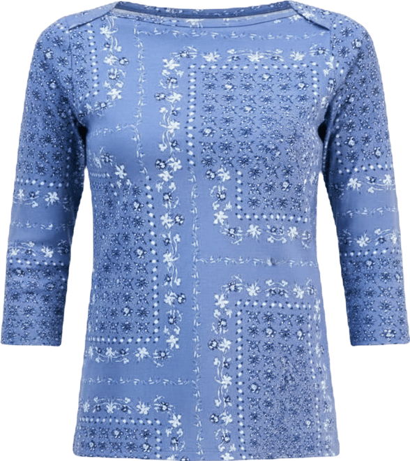 Peite Printed Boat-Neck Pima Cotton Top, Macy's Exclusive