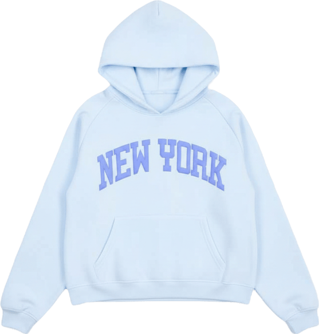 Juniors' New York Puff Print Hoodie Sweatshirt