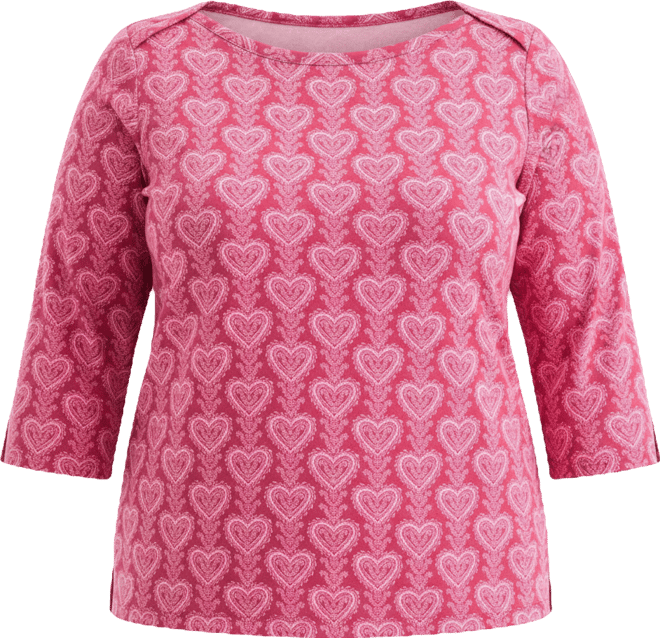Plus Size Cotton Boat-Neck Top, Macy's Exclusive