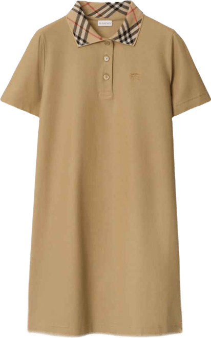 Burberry Check Collar Cotton Polo Shirt Dress