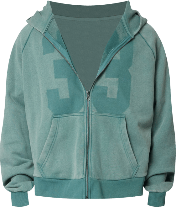 Vintage Raglan Zip Up Hoodie - Green | mnml