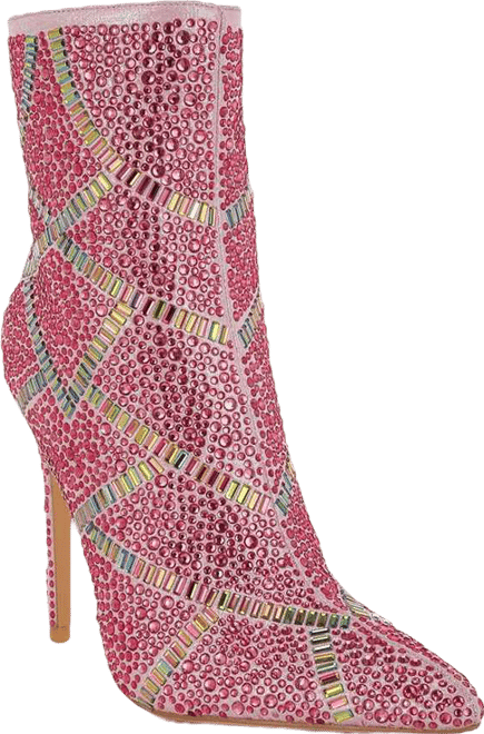 High Roller Rhinestones Embellished Stiletto Boots