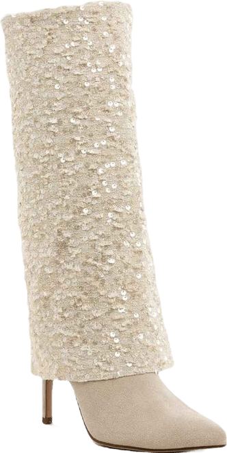 Sin City Sequinned Fold-Over Calf Boots