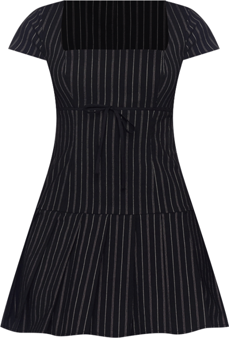 Juniors' Striped Pleated Mini Dress