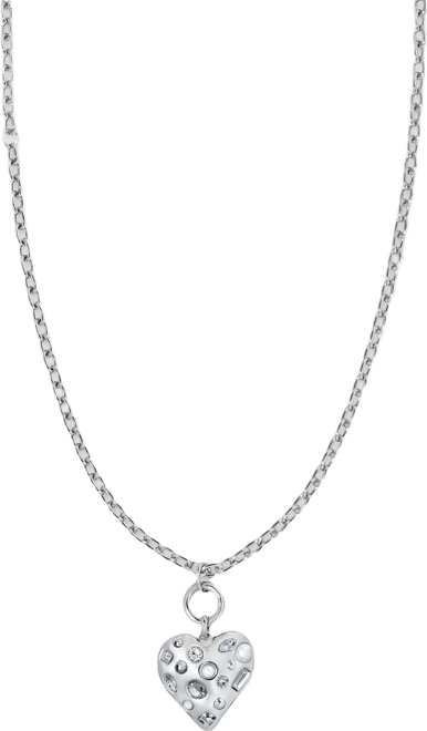 Crystal & Imitation Pearl Heart Pendant Necklace, 32" + 3" extender, Macy's Exclusive