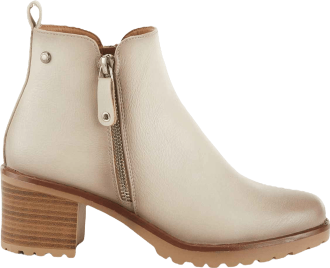 Women s Irie Burnished Almond Toe Booties with Outside Zipper and Toggle Detail