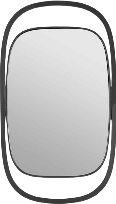 Sonya 29.6-inch Contemporary Rectangular Wall Mirror with Black Iron Frame