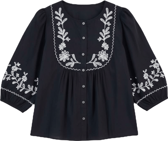 Women's Cotton Embroidered Button Blouse, Macy's Exclusive