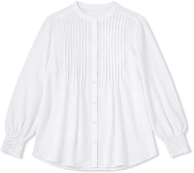 Plus Size Pleated Peasant Blouse