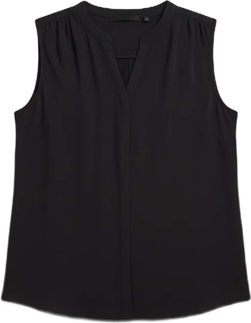 Plus Size Sleeveless Pintuck Blouse