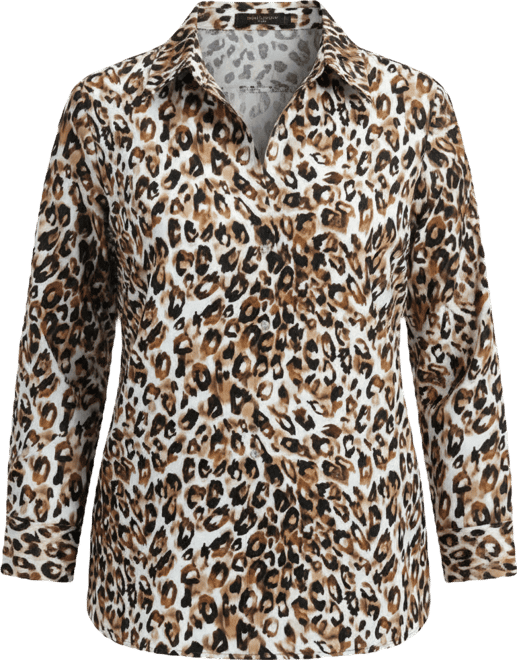 Women's Plus Size Button Front Blouse